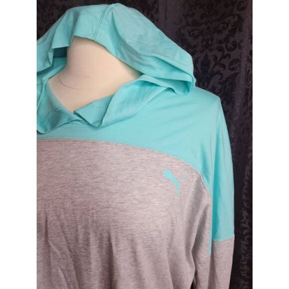 Puma | Teal and Hearher Grey Hoodie - Picture 2 of 4
